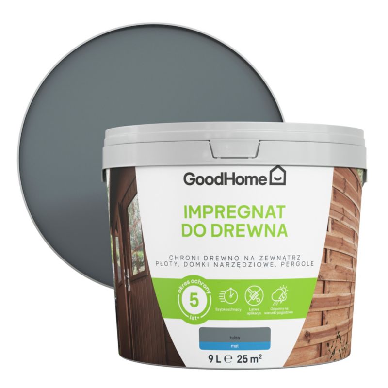 Impregnat do drewna GoodHome szary 10 l