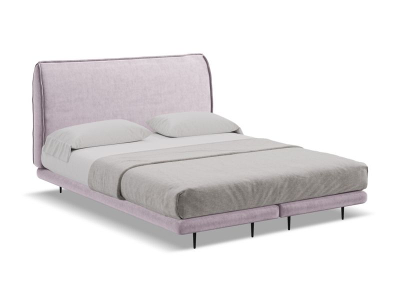 Łóżko LaMiaSofa Halia z weluru 160x200 lawendowy 1 szt.