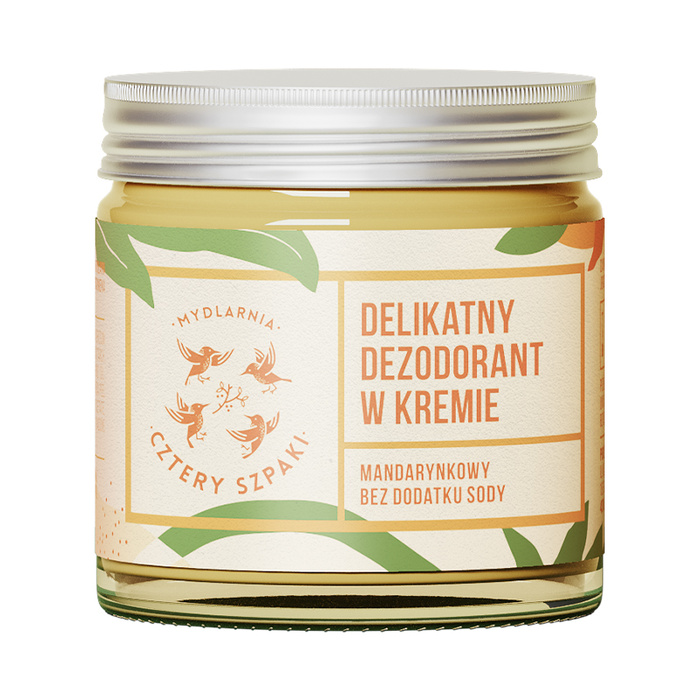 4 Szpaki Dezodorant w kremie mandarynkowy bez sodu, 60 ml