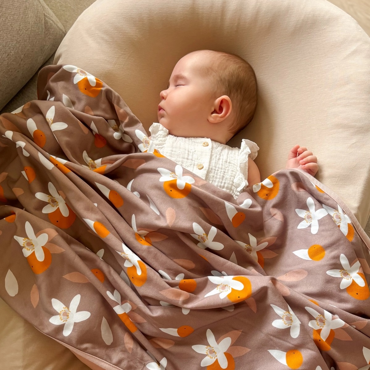 Kocyk letni Bawełniany Orange blossom 75x100cm IF