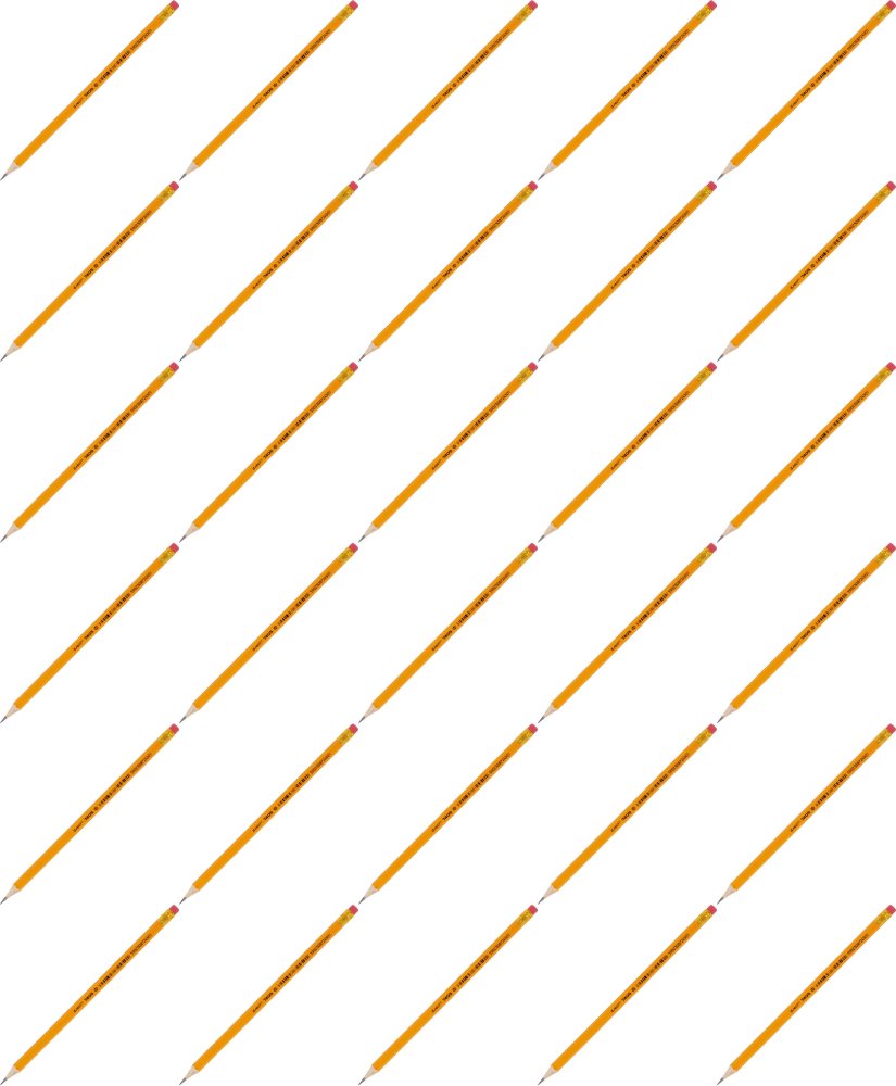 120x Ołówek D.Rect, HB, z gumką, żółty