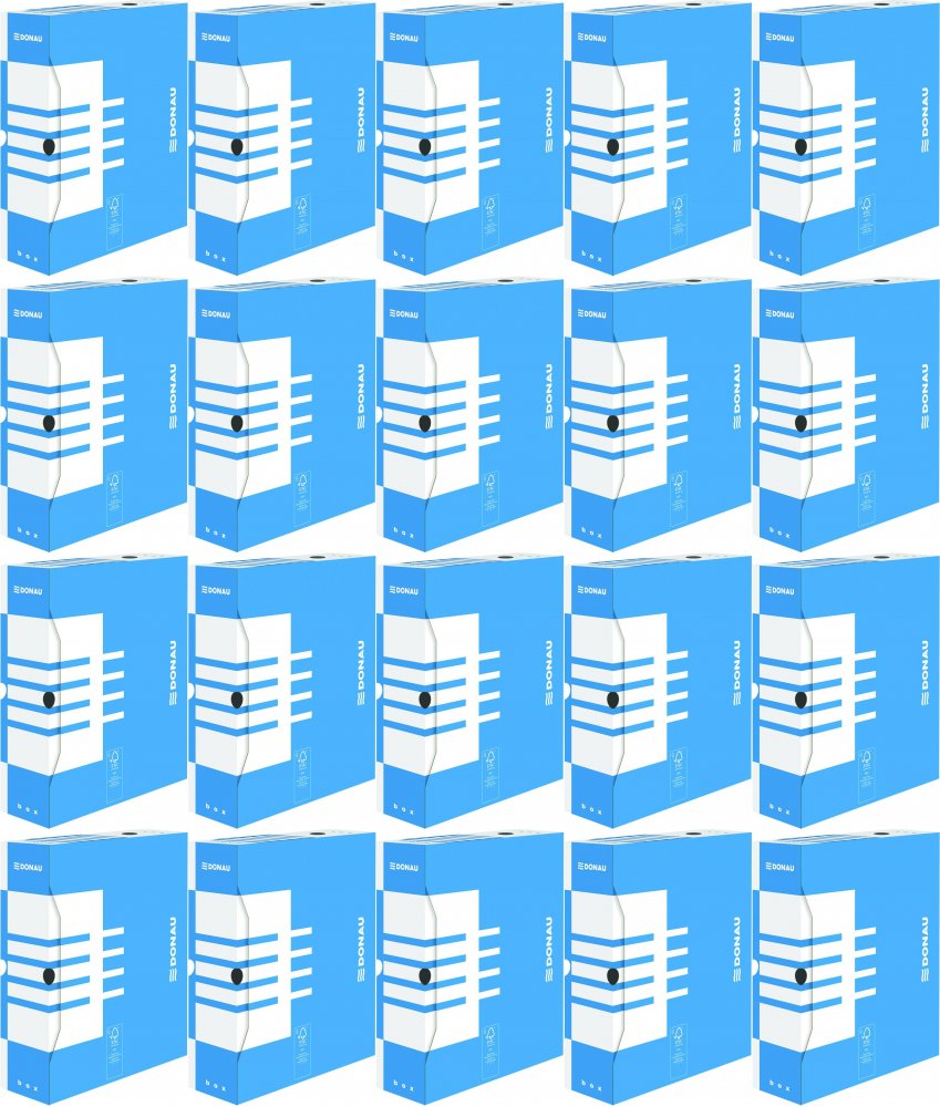 20x Pudło archiwizacyjne Donau, do luźnych dokumentów, 100mm, niebieski