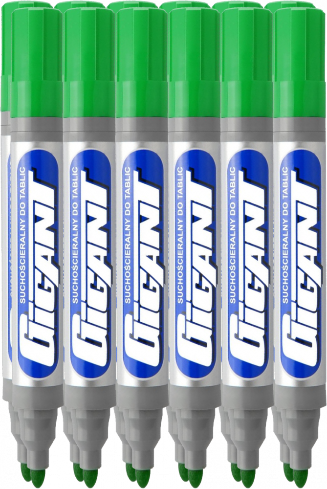 12x Marker suchościeralny Kamet, Gigant, okrągła, 3mm, zielony