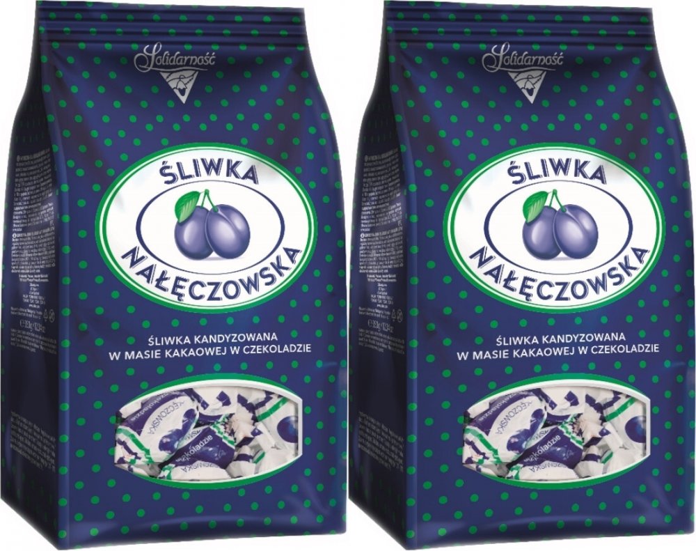 2x Cukierki Śliwka Nałęczowska Solidarność, w czekoladzie, 350g