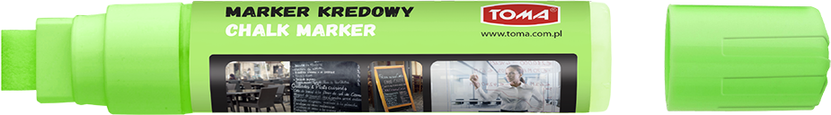 Marker kredowy Toma TO-290, ścięta, 8x15mm, zielony