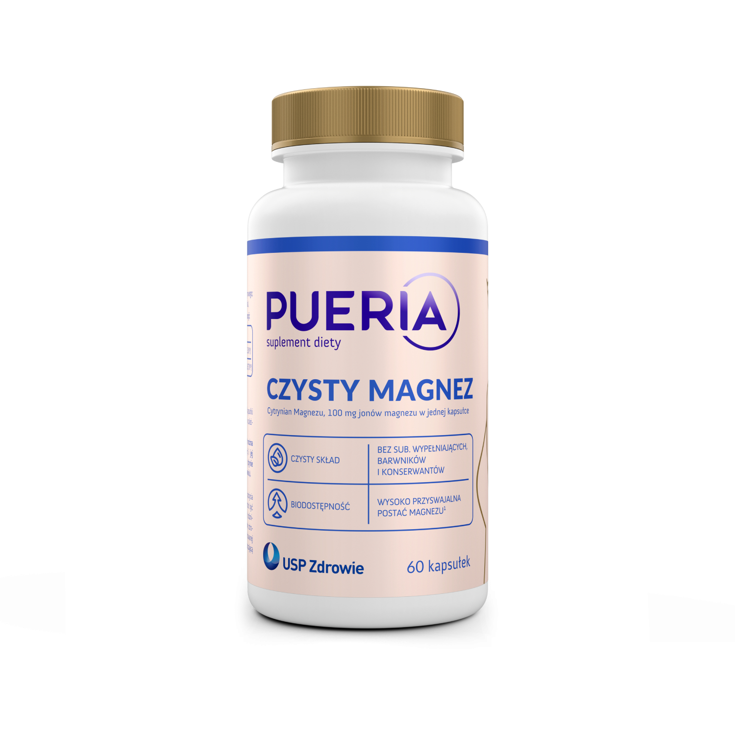 Pueria czysty magnez, 60 kapsułek