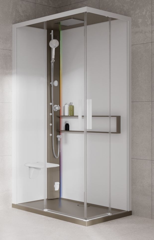 Novellini Glax 2 2.0 A kabina z hydromasażem 100x70 cm lewa parowa z brodzikiem corda G22A107SM5-1TU