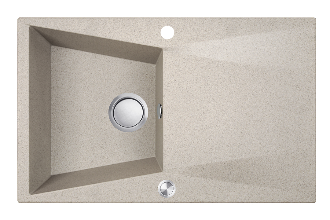 Laveo Grenada zlewozmywak granitowy 78x48 cm beżowy SBG 411T