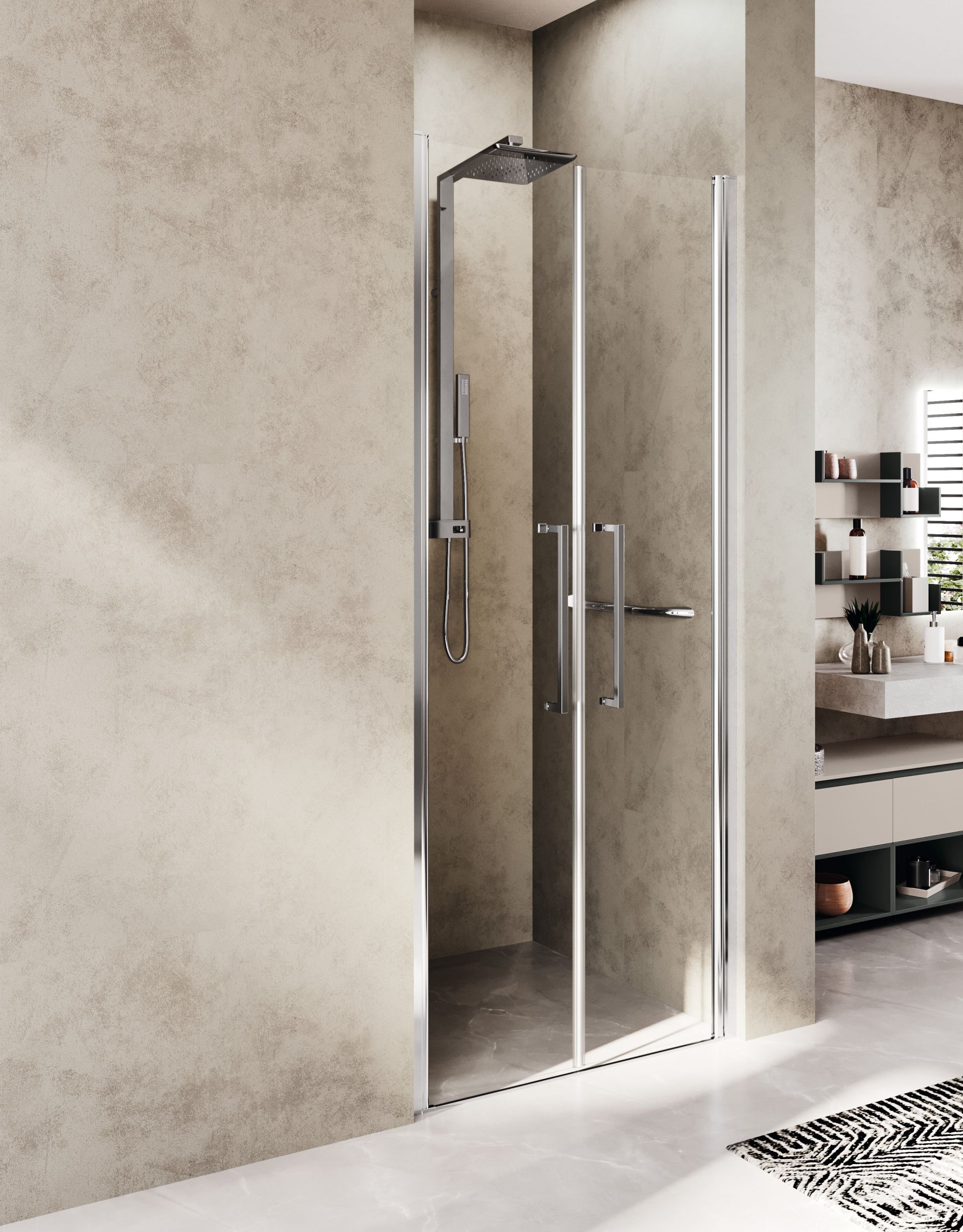 Novellini Young 2.0 2B drzwi prysznicowe 77 cm chrom/szkło przezroczyste Y22B77-1K