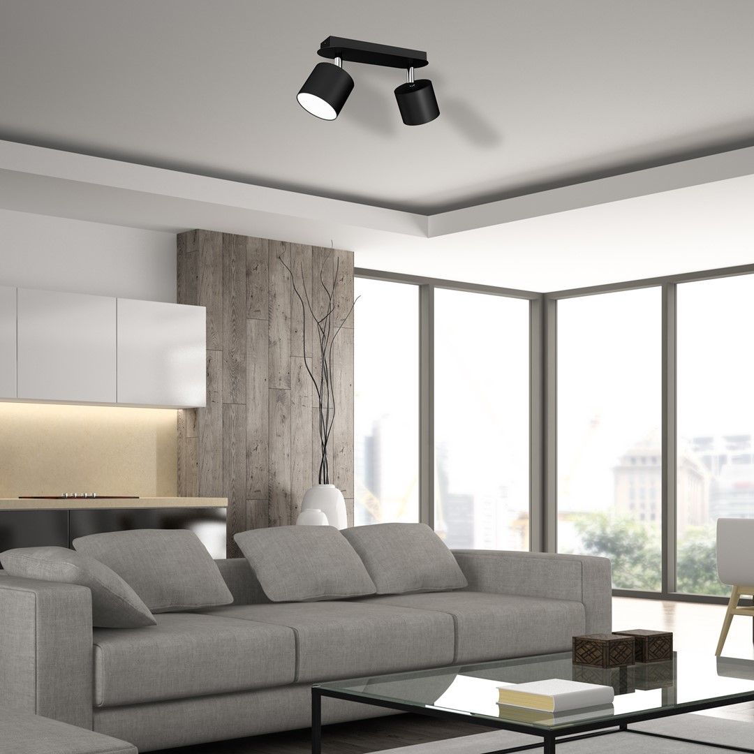 Milagro Dixie lampa podsufitowa 2x20W czarna MLP7600