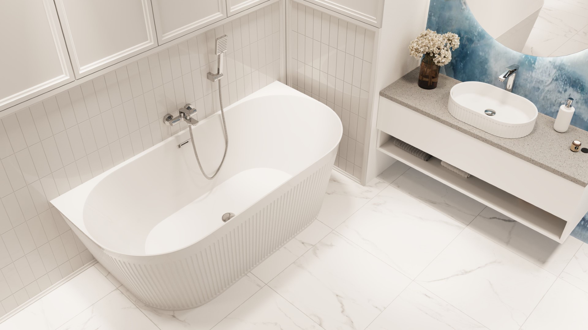 Invena Glamour wanna przyścienna 170x80 cm owalna biała AN-02-11U