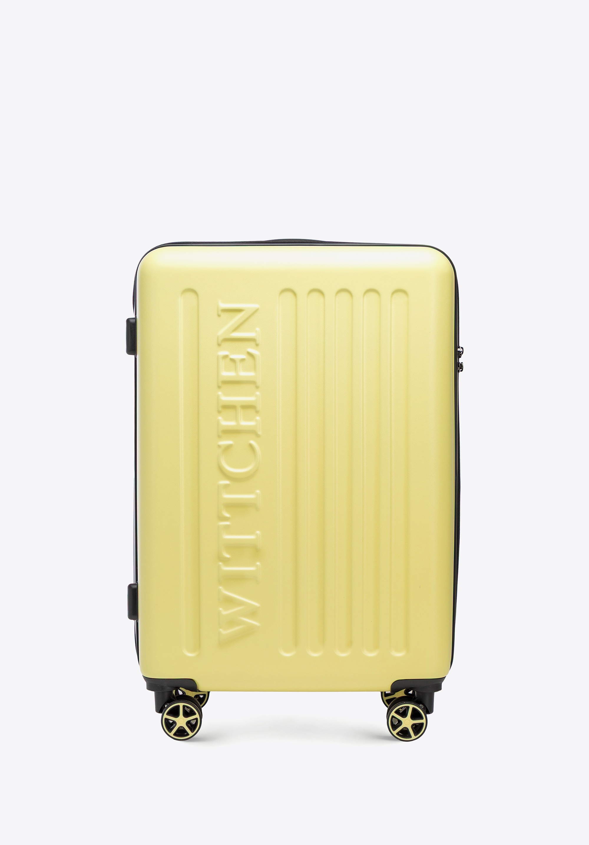 Średnia walizka z ABS-u z tłoczonym logo żółta
