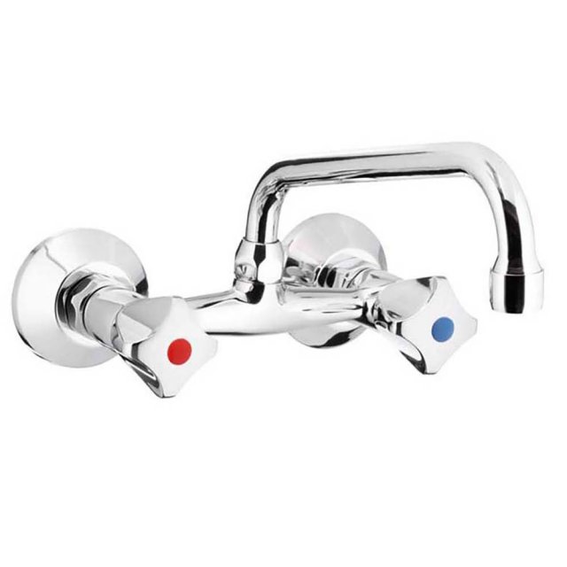 KFA Bateria umywalkowa ścienna STANDARD wylewka 22 cm chrom 300-510-0