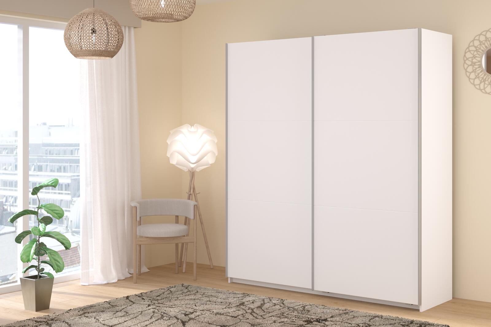 Szafa z przesuwanymi skrzydłami biała Swing duża