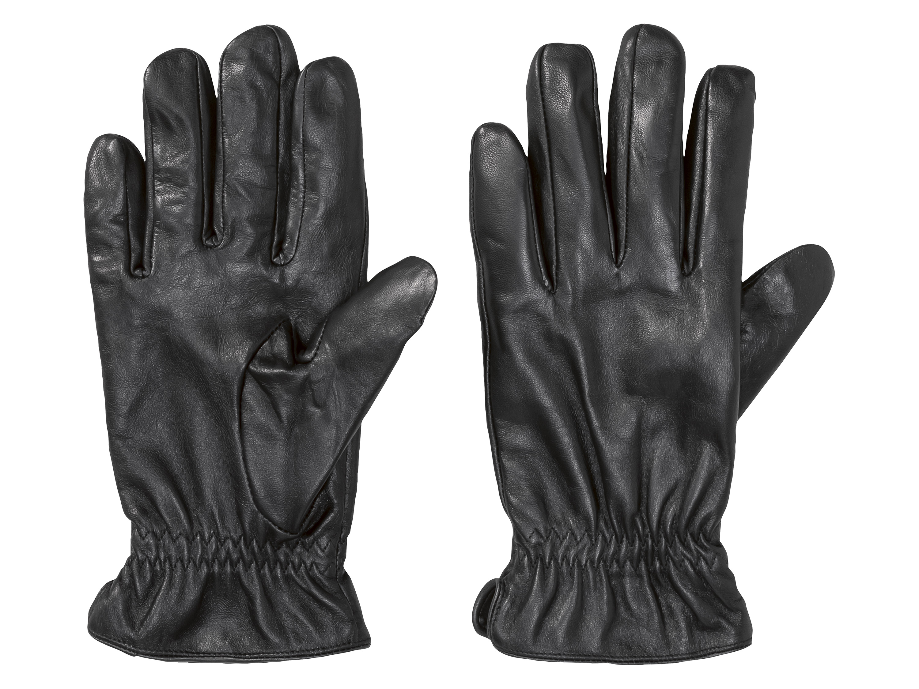 Livergy Rękawice skórzane męskie, z podszewką 9, Czarny/błyszczący