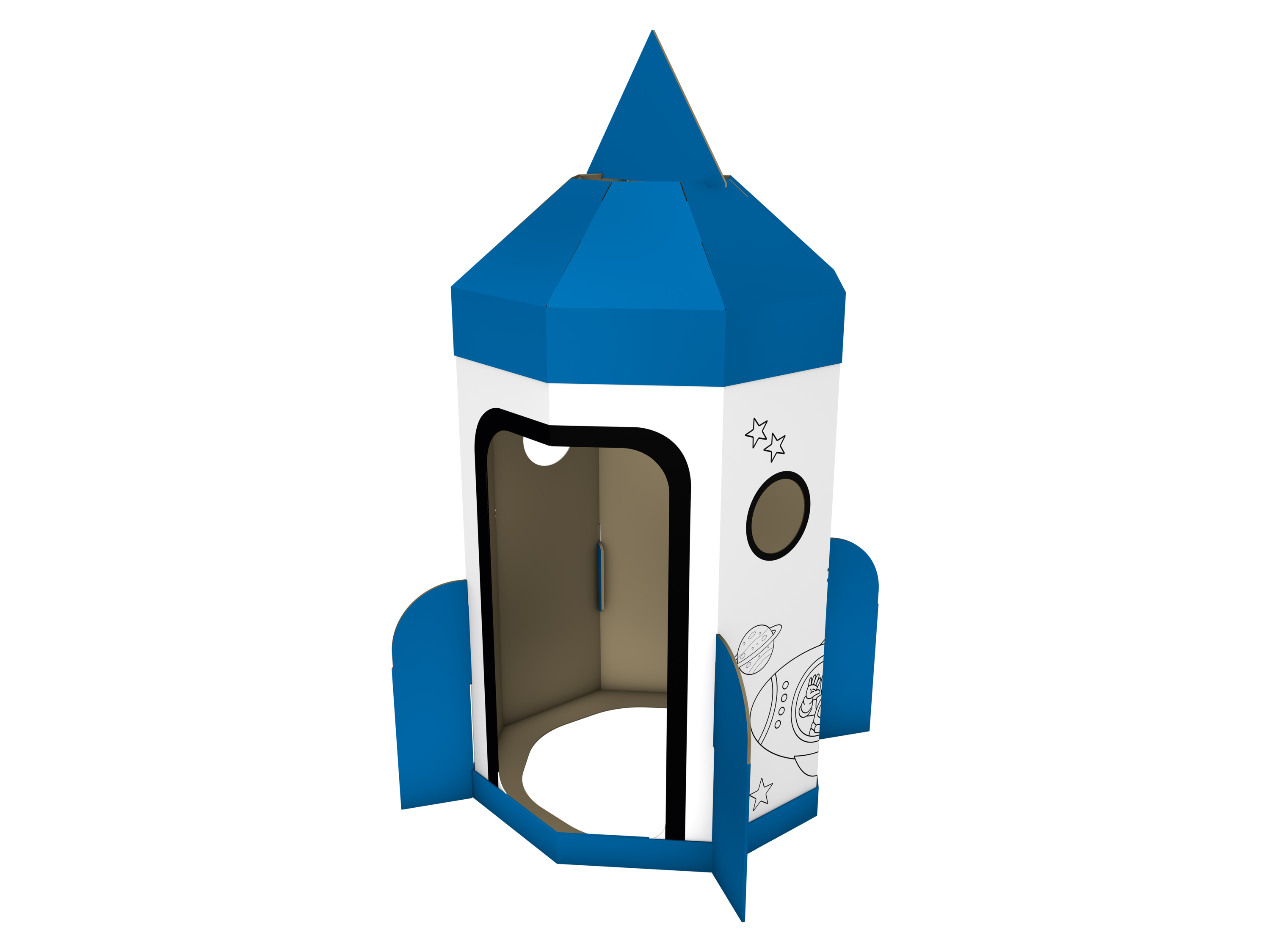 Playtive Namiot z tektury do zabawy i pomalowania Niebieski