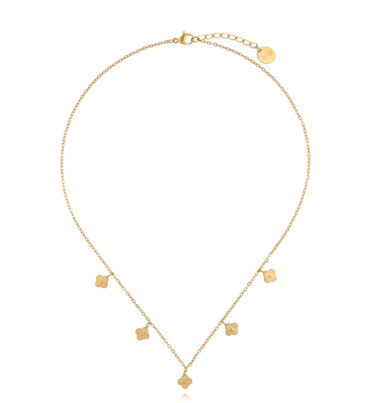 Naszyjnik z koniczynkami złoty NSY0408