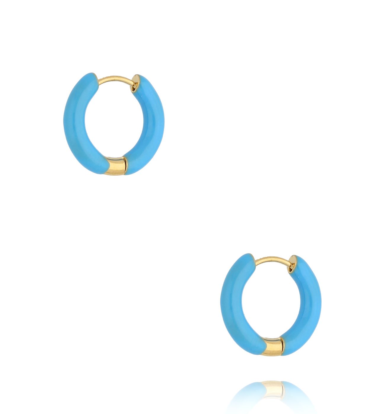 Kolczyki okrągłe emaliowane niebieskie KSY0213 - By Dziubeka