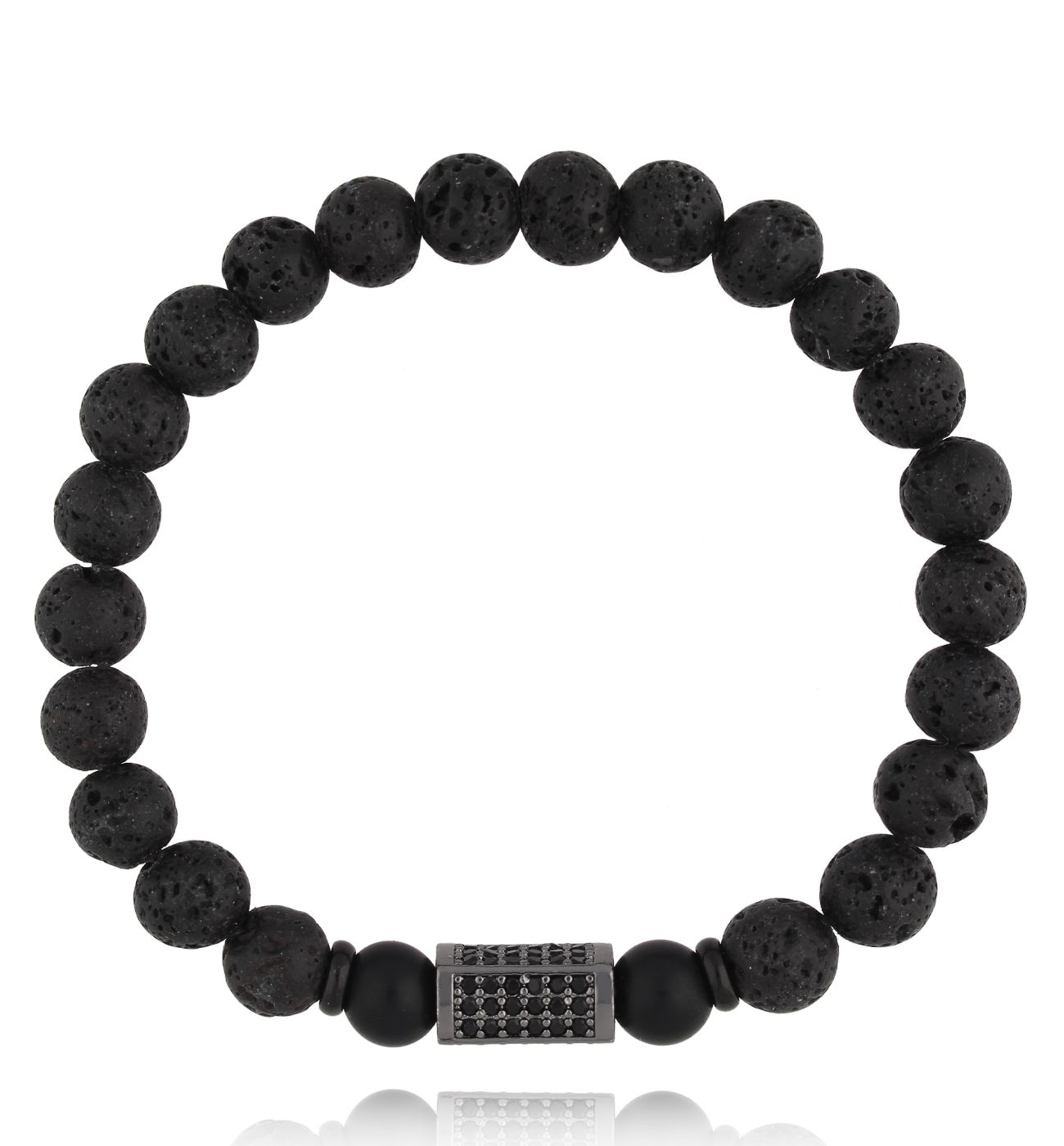 Bransoletka męska z lawą wulkaniczną BMITC0903