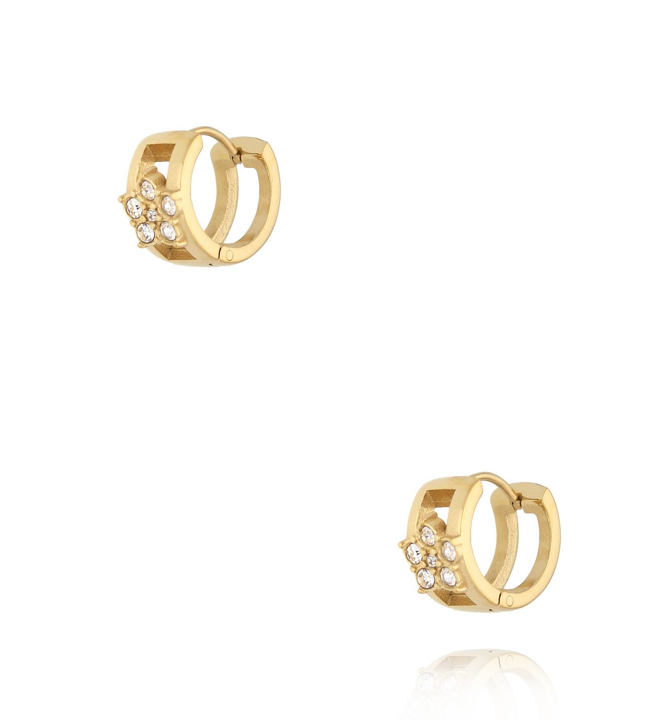 Kolczyki z kwiatkami kółka złote KSA2205