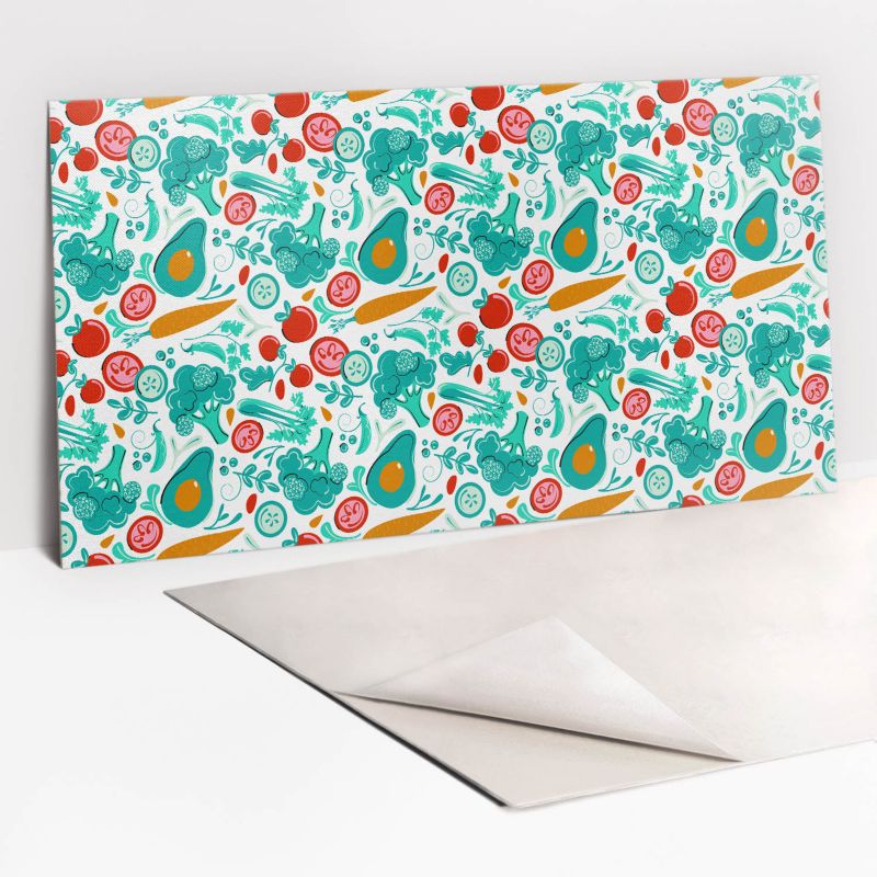 Panel samoprzylepny Tulup 100x50 cm Rysunkowe warzywa i owoce 1 szt. III