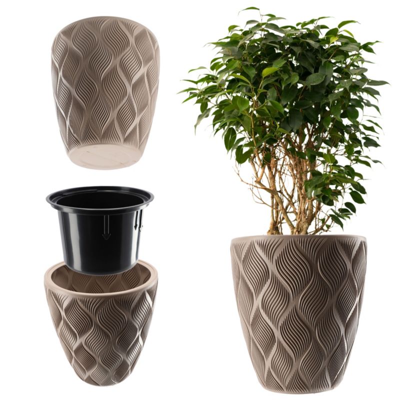 Donica KADAX Doniczka Z Wkładem Osłonka Beżowa 32,5cm 1 szt.