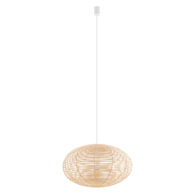 Lampa wisząca Nowodvorski Lighting Rattan M naturalne drewno-biała wym: 160 x 60 x 60 cm 1xE27 x 25W 1 szt.