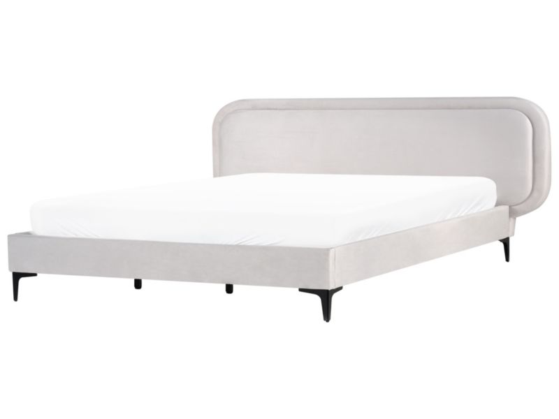 Łóżko Welur Suzette 180 x 200 cm Jasnoszary 1 szt.