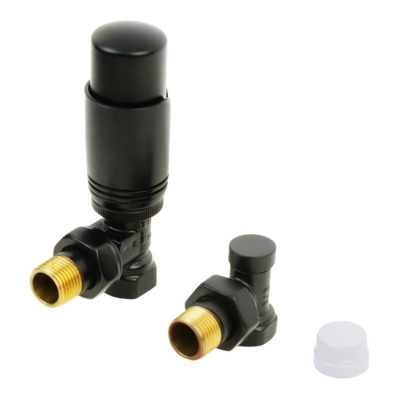 Zestaw termostatyczny GoodHome kątowy czarny