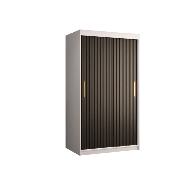 Szafa przesuwna Abiks RIFLO SLIM 1 100 biały mat + czarny mat 1 szt.