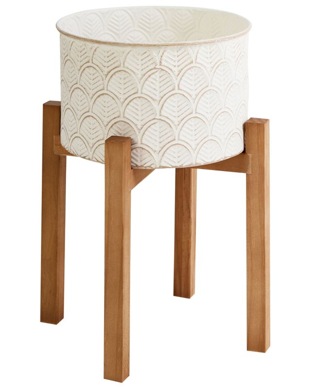 Doniczka na nóżkach Rosee Metal 20 cm Złamana biel 1 szt.