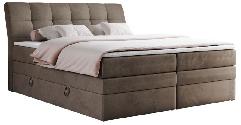 Łóżko kontynentalne MKS Meble GOLD 10 KING 120x200 H4 Brązowy welvet 1szt.