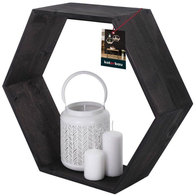 Kwietnik KOTARBAU ścienny drewniany czarny 1 szt.
