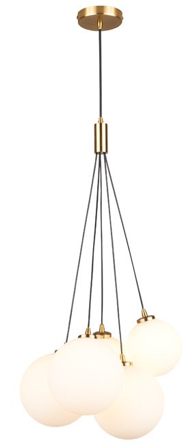 Lampa wisząca Italux Perlos 5-punktowa G9 złota