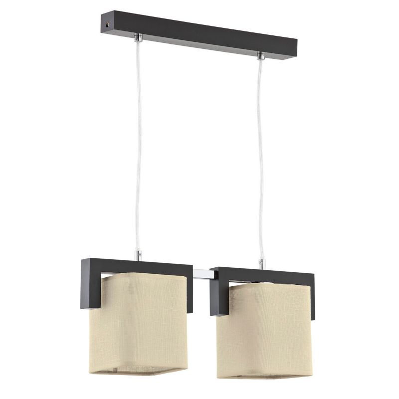 Lampa wisząca Alfa Samuel 6625 czarno-kremowa nad stół 2xE14 x 10W 1 szt.