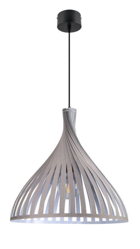 Lampa wisząca GoodHome Crozon 1-punktowa E27 taupe / szara