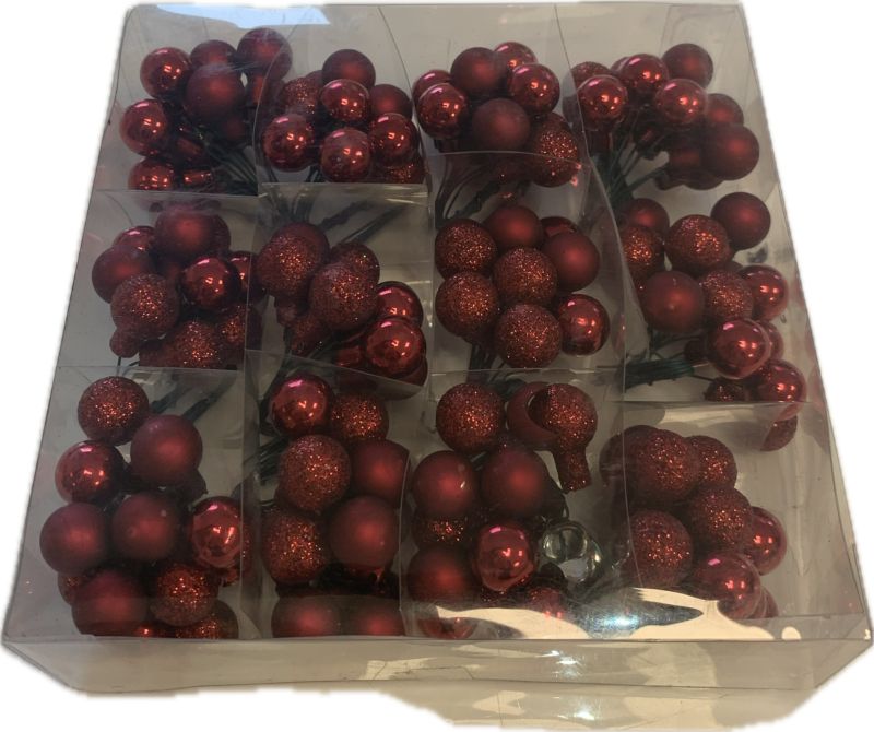 Wiązka 12 mini bombek szklanych MAG 1,5 cm