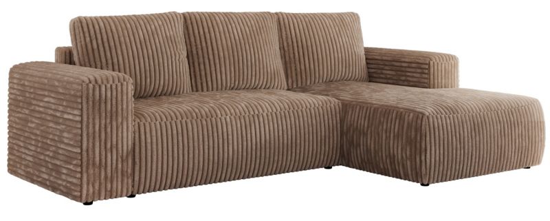 Narożnik MKS Meble TRENTINO L strona prawa Brązowy sztruks 1szt.