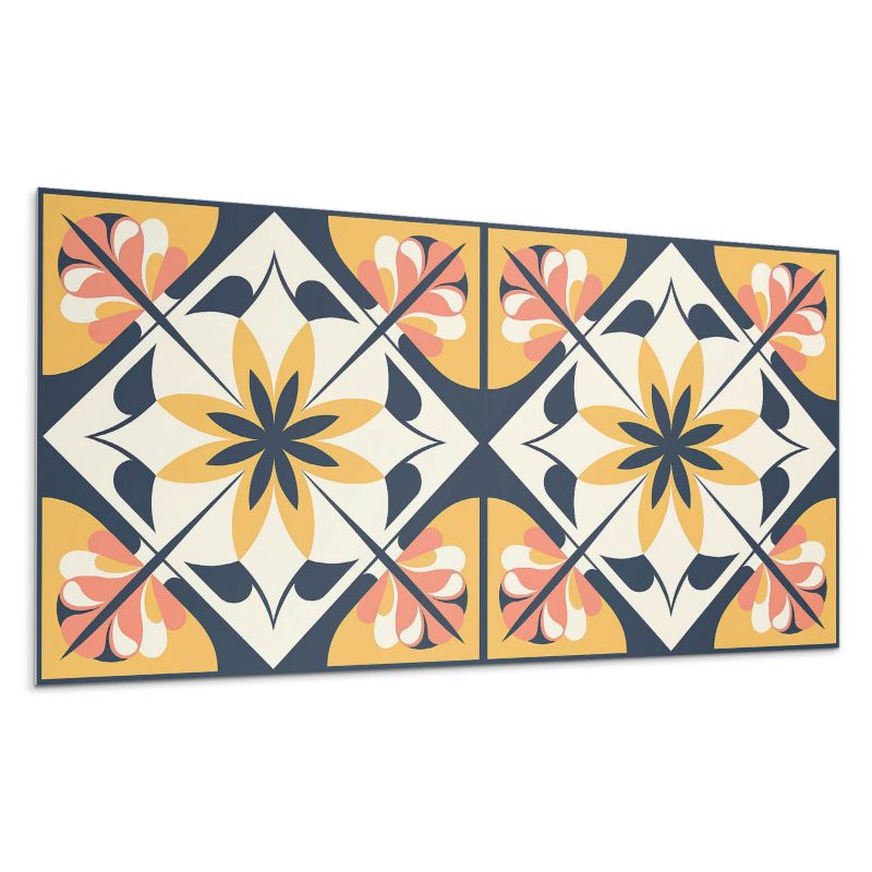 Kafelki samoprzylepne Wallfluent 40x20 cm Romby z kwiatowym wzorem 10 szt.