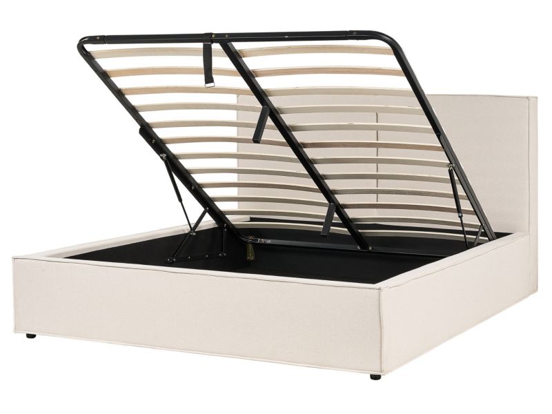 Łóżko z pojemnikiem Moissac 160 x 200 cm Beżowy 1 szt.