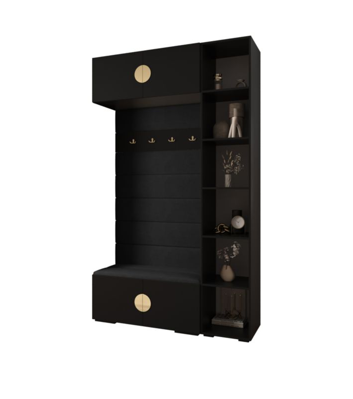 Garderoba do przedpokoju Abiks INOVA 4 Z20 czarny+złoty+manila18 1 szt.