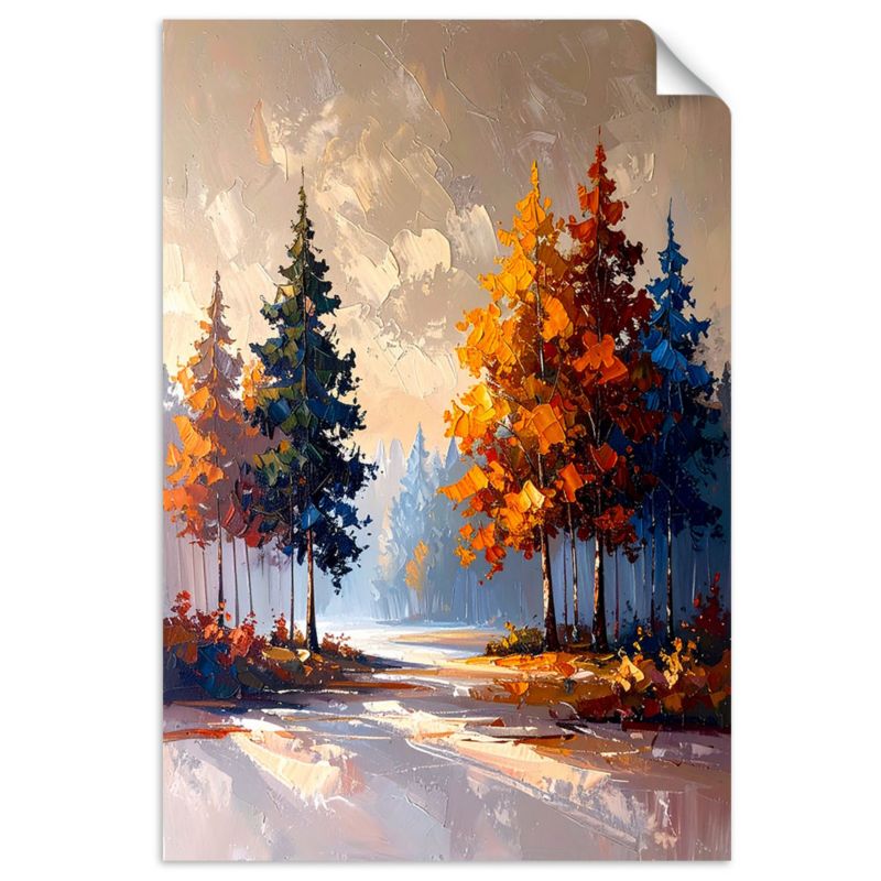 Naklejki samoprzylepne do salonu sypialni Feeby Las Drzewa Pejzaż 70x100cm 1szt