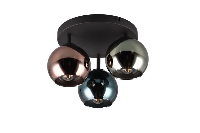 Lampa sufitowa RL Sheldon czarno-niebieska-zielona-miedziana wym: 20 x 33 x 33 cm 3xE14 x 28W 1 szt.