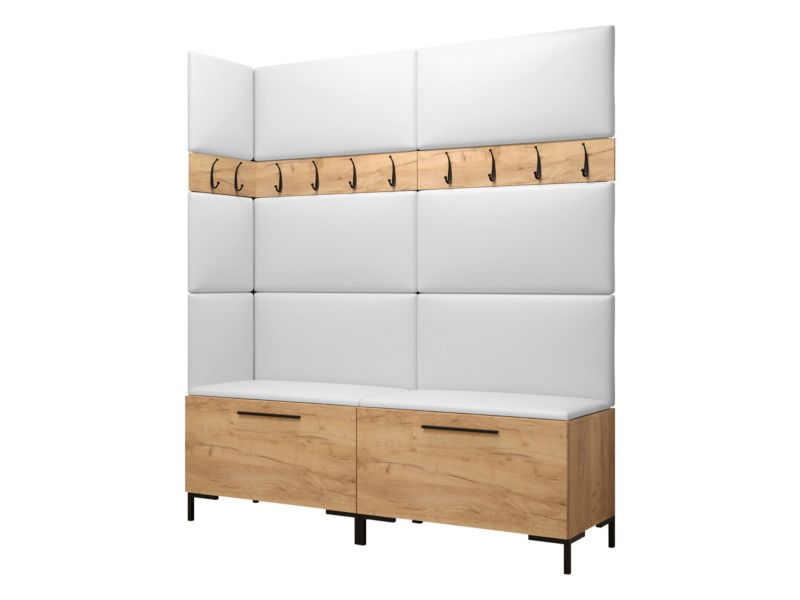 Garderoba MIRJAN 24 Zilion V dąb craft + biała ekoskóra 1 kpl.