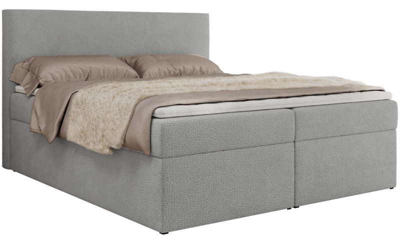 Łóżko kontynentalne MKS Meble JAGUAR 200x200 H4 jasnoszary struktura 1szt.