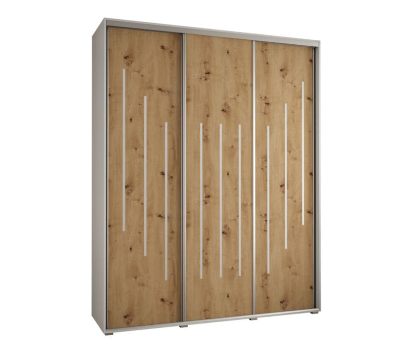 Szafa przesuwna Abiks DAVOS 8 wysoka szer.190cm gł.45cm biały/artisan/srebrny 1szt.