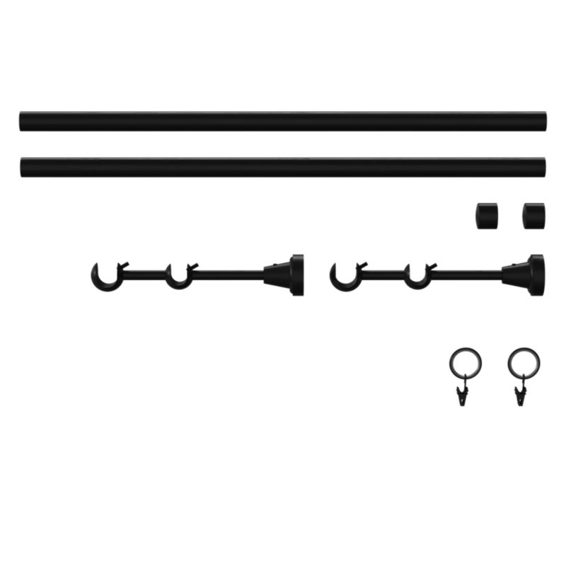 Karnisz podwójny GoodHome Araxosi 19 mm 160 cm czarny