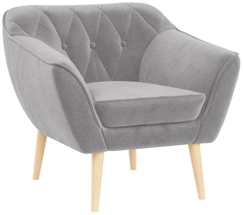 Fotel MKS Meble PIRS jasnoszary welwet 1szt.