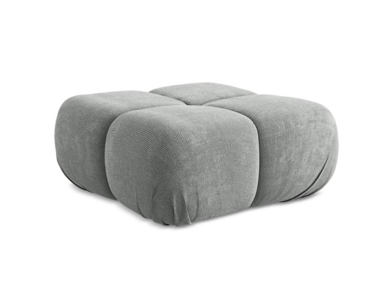 Pufa LaMiaSofa SANREMO z tkaniny szenilowej 95x95 cm szary 1 szt.