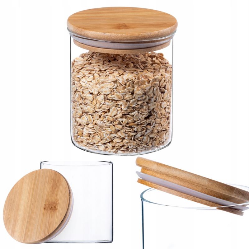 Pojemnik Na Żywność KADAX makaron Szklany Na Przyprawy Z Pokrywą Słoik 800 ml 1szt.